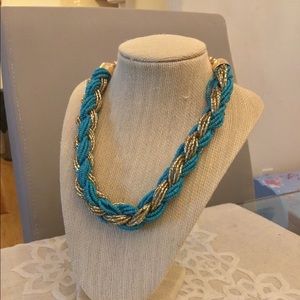 Blue Gold beaded necklace